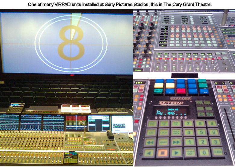 VIRPAD installation in Harrison console at Sony Pictures Studios